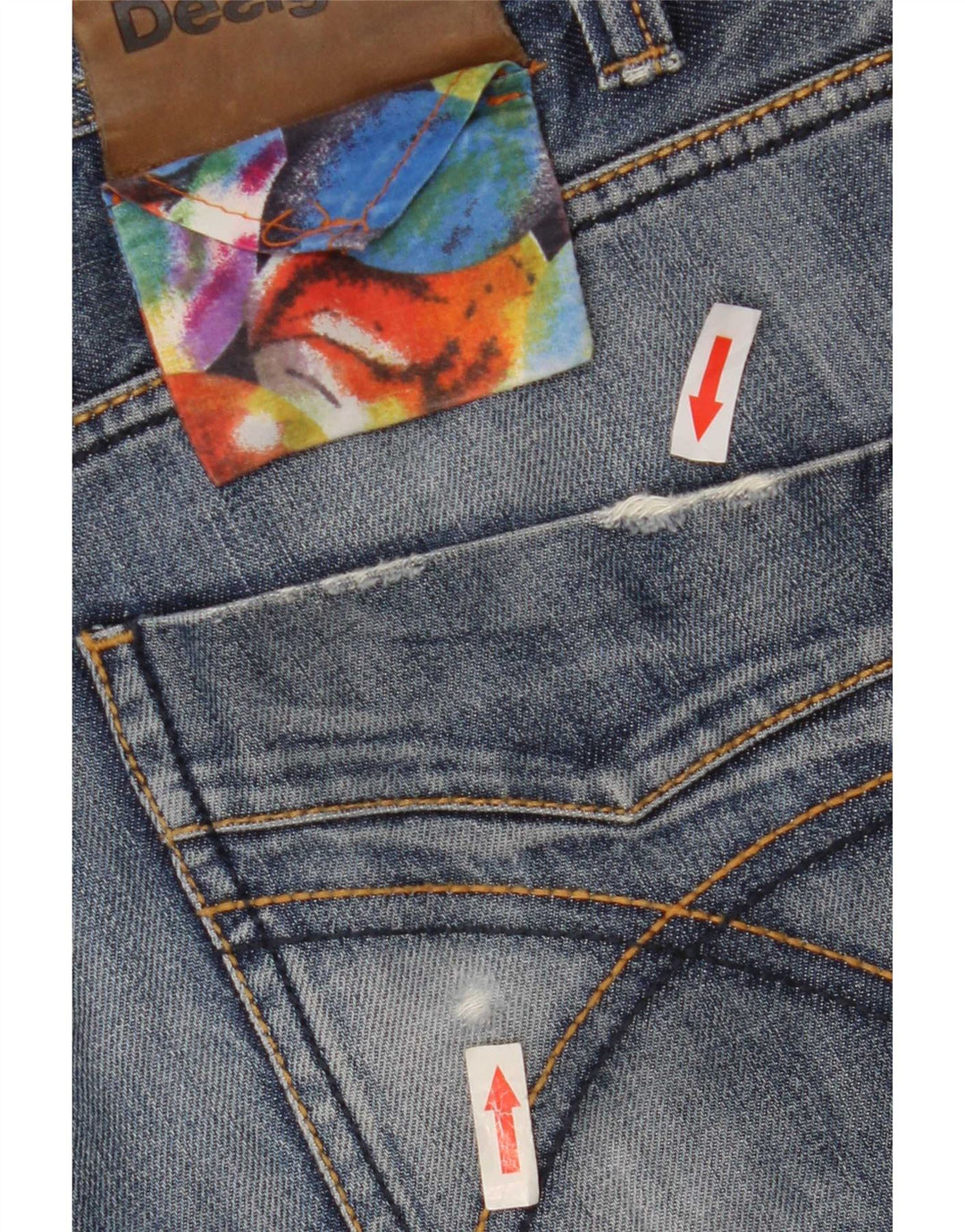 Desigual Męskie Proste Dżinsy W30 L33 Niebieskie Bawełniane