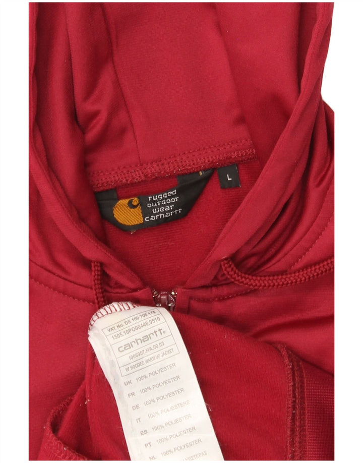 Damski sweter z kapturem i zamkiem Carhartt UK 16, duży, czerwony poliester