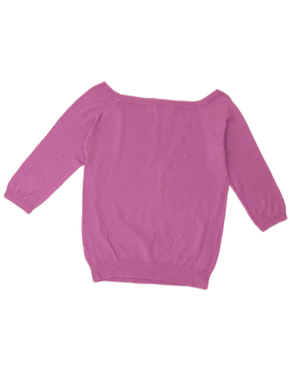 Damski sweter Zara z krótkim rękawem 3/4 i dekoltem w łódkę UK 14, duży fiolet