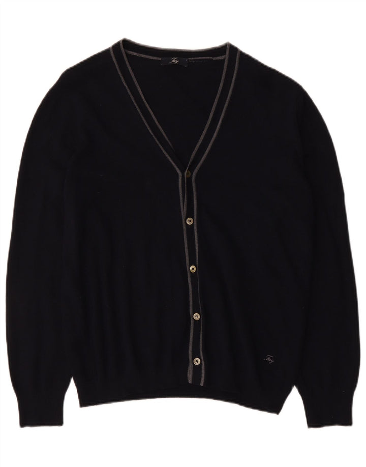 Sweter męski Fay IT 52, duży, granatowy, z dziewiczej wełny