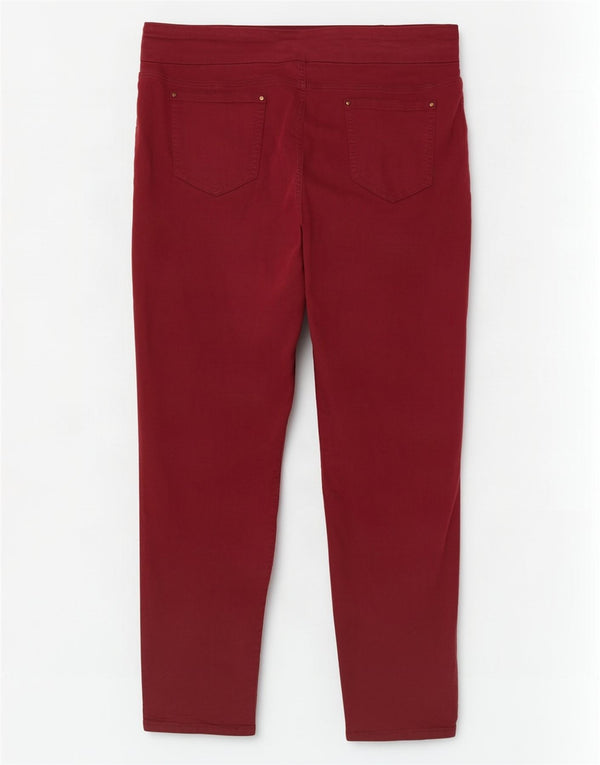 Spodnie damskie Marks & Spencer Autograph UK 26 5XL W52 L30 Burgundowe