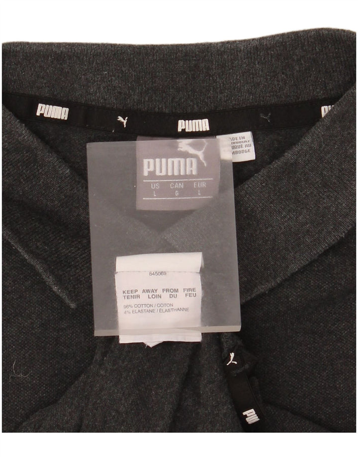 Męska koszulka polo Puma, duża, szara, bawełniana