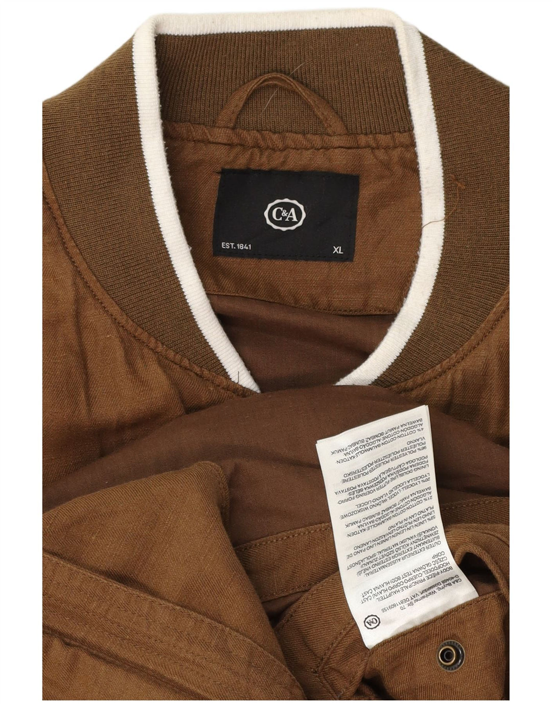 Męska kurtka bomberka C&A UK 42 XL, brązowa, bawełniana