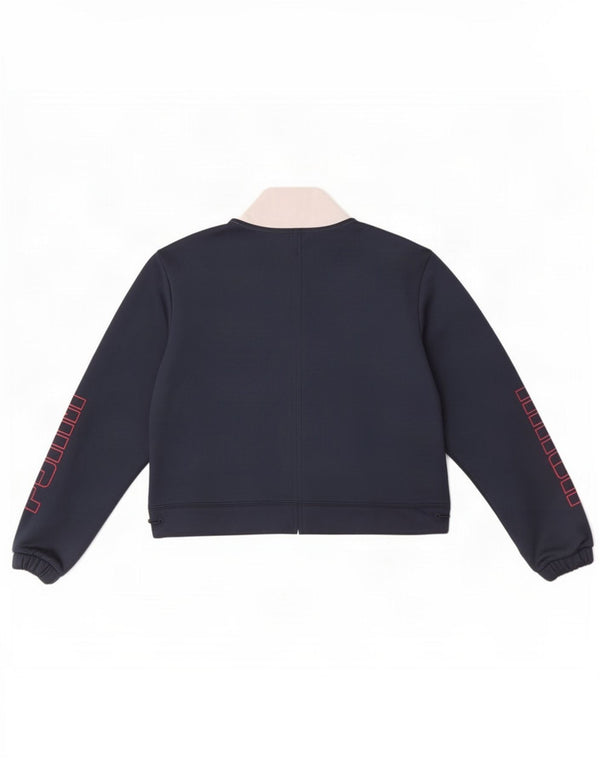 Damska bluza Puma Crop Graphic Jumper UK 6 XS Granatowa, z blokami kolorów