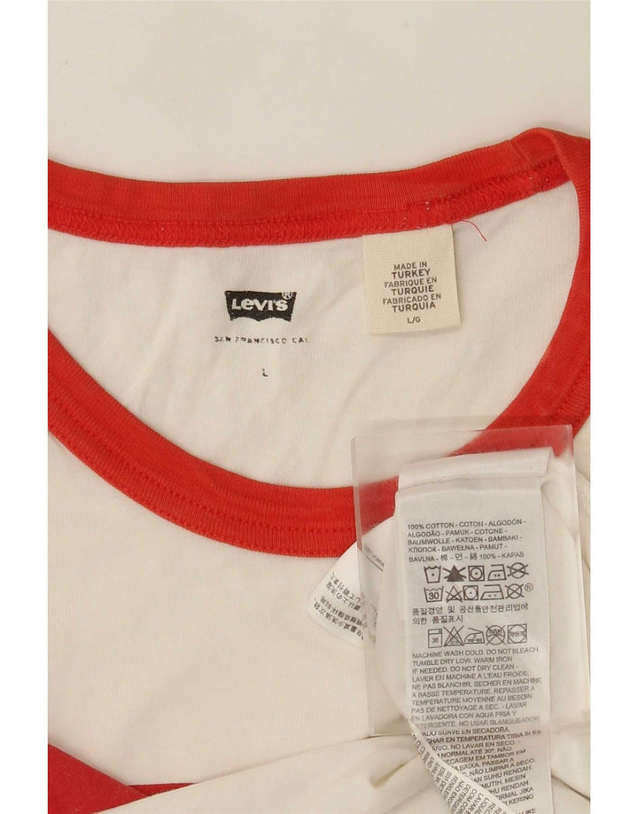 Męski T-shirt z grafiką Levi's, duży, biały, bawełniany
