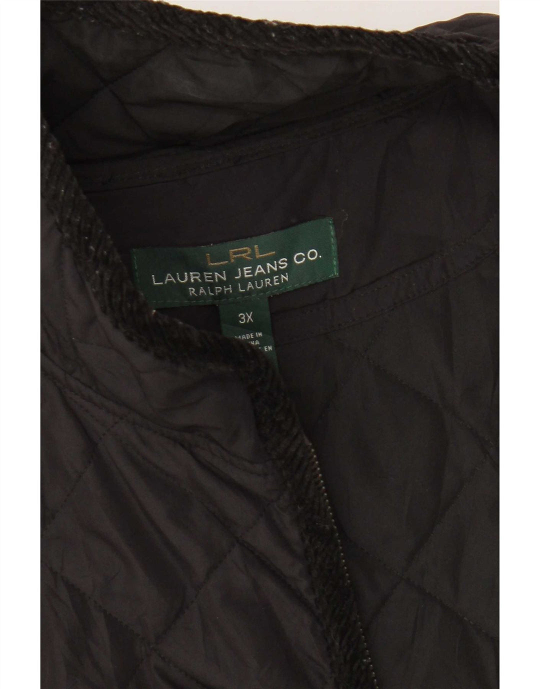 Damska pikowana kamizelka Ralph Lauren UK 22 3XL Czarny poliester