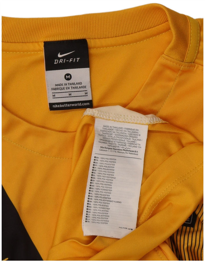 Męska koszulka Nike Dri Fit z grafiką Top, średni żółty poliester z blokami kolorów