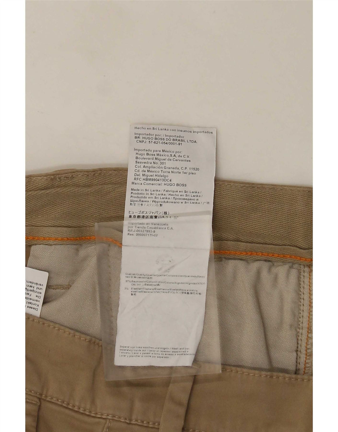 Męskie spodenki Chino Hugo Boss W35, duże, beżowe, bawełniane