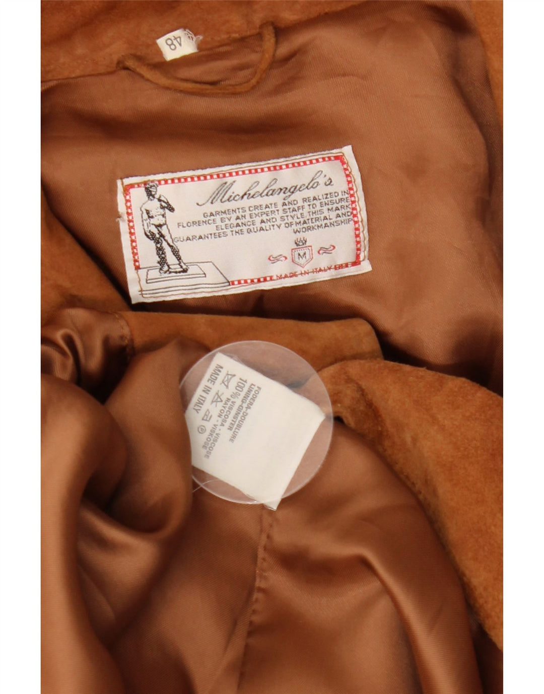 Zamszowa kurtka damska MICHELANGELO IT 48 XL, brązowa skóra