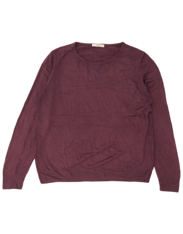 Marks & Spencer Damski sweter z dekoltem w łódkę UK 18 XL Fioletowy akryl