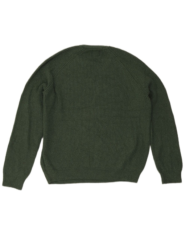 Marks & Spencer Mens Crew Neck Jumper Sweater Large Green Polyamide