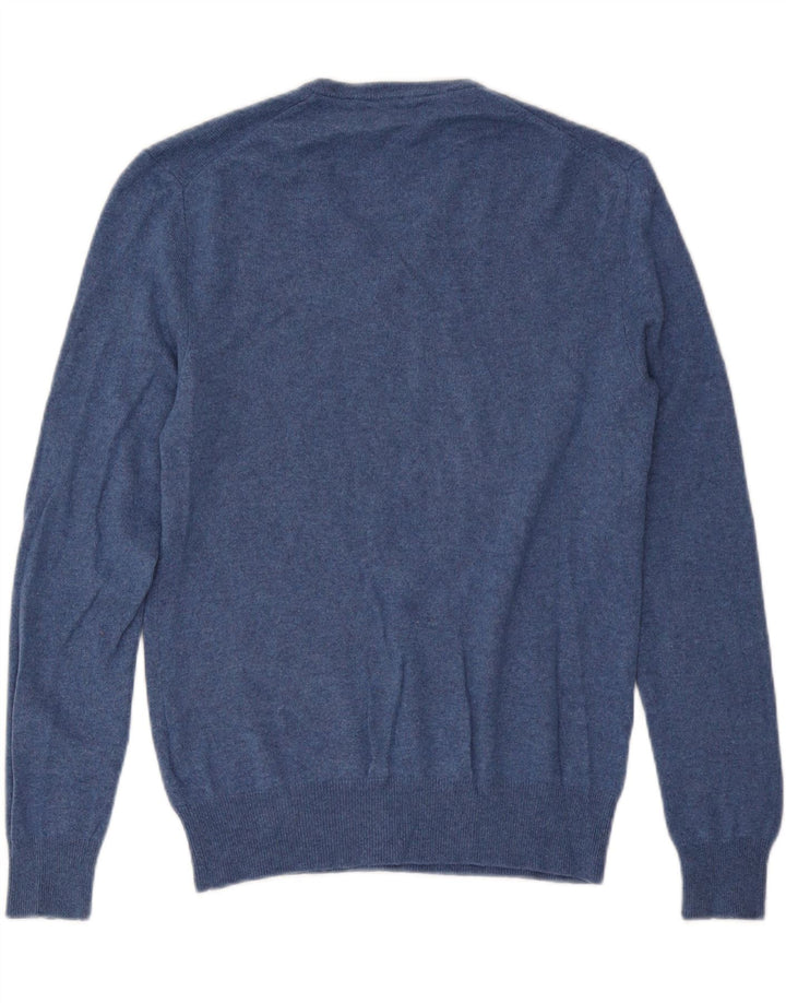 Polo Ralph Lauren Męski sweter z dekoltem w kształcie litery V, średnioniebieski, wełniany