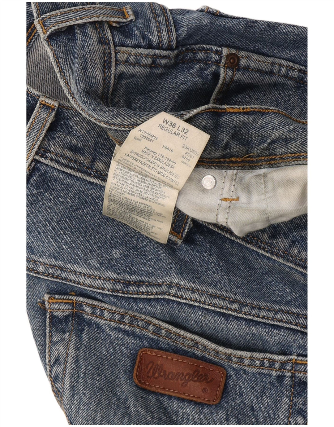 Męskie jeansy Wrangler o prostym kroju W36 L32, niebieskie, bawełniane
