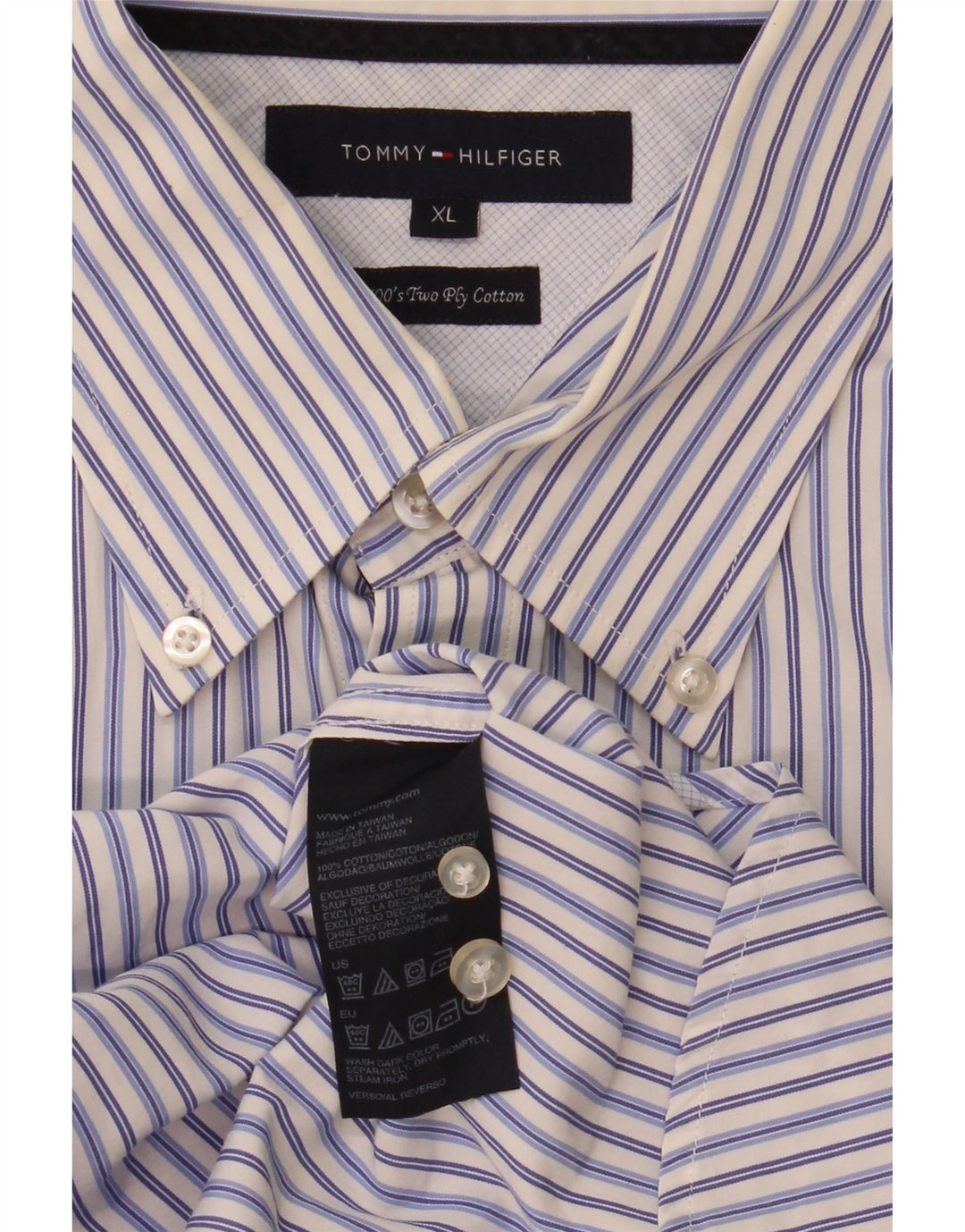 Koszula męska Tommy Hilfiger XL, bawełniana w niebieskie paski