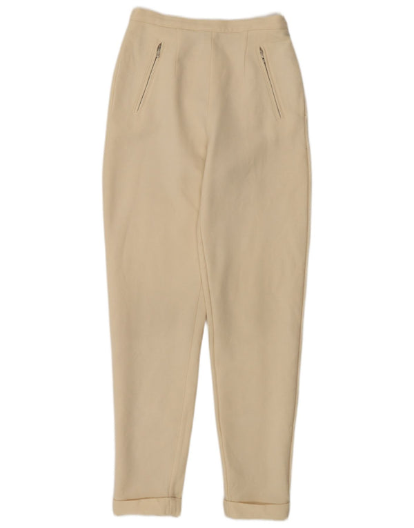 Damskie spodnie Casual Max Mara z wysokim stanem UK 10 Small W26 L30 Beżowe