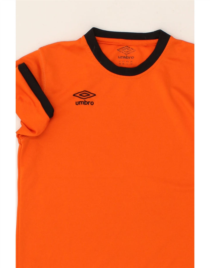 UMBRO Boys T-Shirt Top 6-7 Years Orange Polyester Vintage Umbro and Second-Hand Umbro from Messina Hembry 