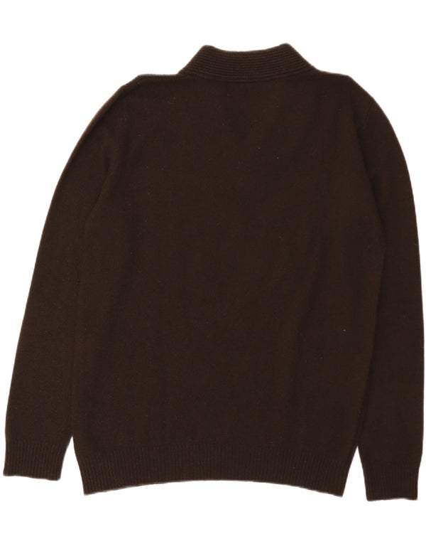Sweter damski Sisley z dekoltem w kształcie litery V, UK 14, duży brązowy