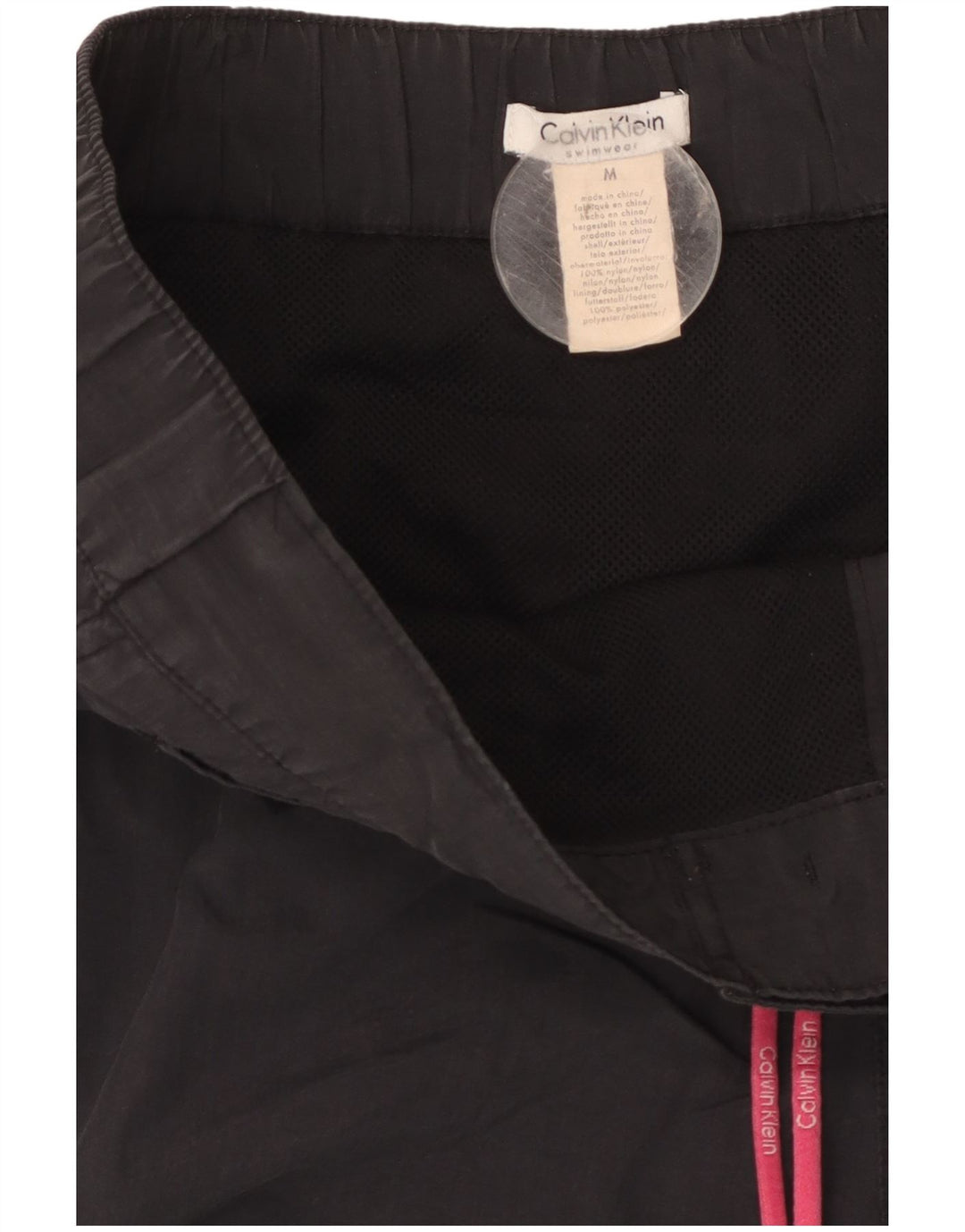 Męskie spodenki kąpielowe Calvin Klein z grafiką, średni czarny nylon
