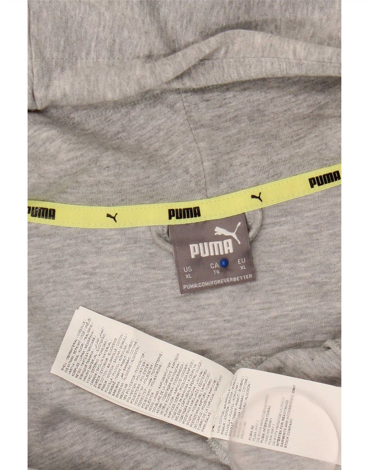 Męski sweter Puma z kapturem i zamkiem XL, szara bawełna