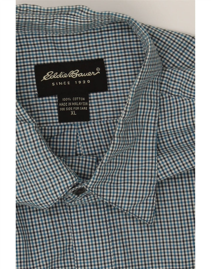 EDDIE BAUER Mens Shirt XL Blue Check Cotton Vintage Eddie Bauer and Second-Hand Eddie Bauer from Messina Hembry 