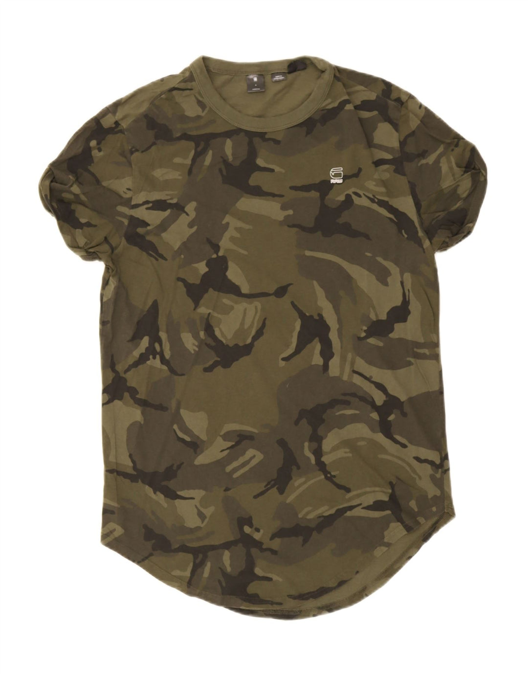 T-shirt męski G-STAR, bawełniany kamuflaż, średnia zieleń