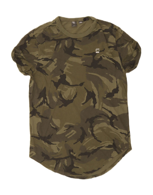 T-shirt męski G-STAR, bawełniany kamuflaż, średnia zieleń