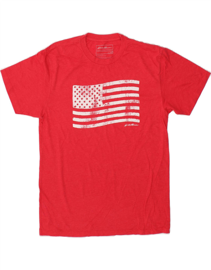 EDDIE BAUER Mens Graphic T-Shirt Top Small Red Cotton Vintage Eddie Bauer and Second-Hand Eddie Bauer from Messina Hembry 