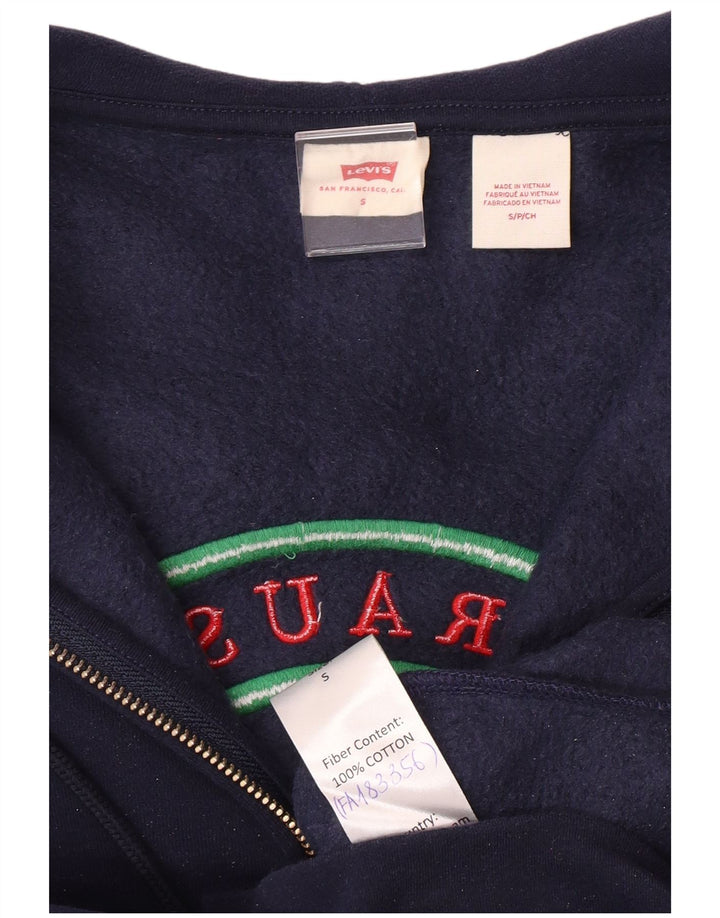 Damski sweter oversize z kapturem i zamkiem błyskawicznym LEVI'S UK 10, mały, granatowy
