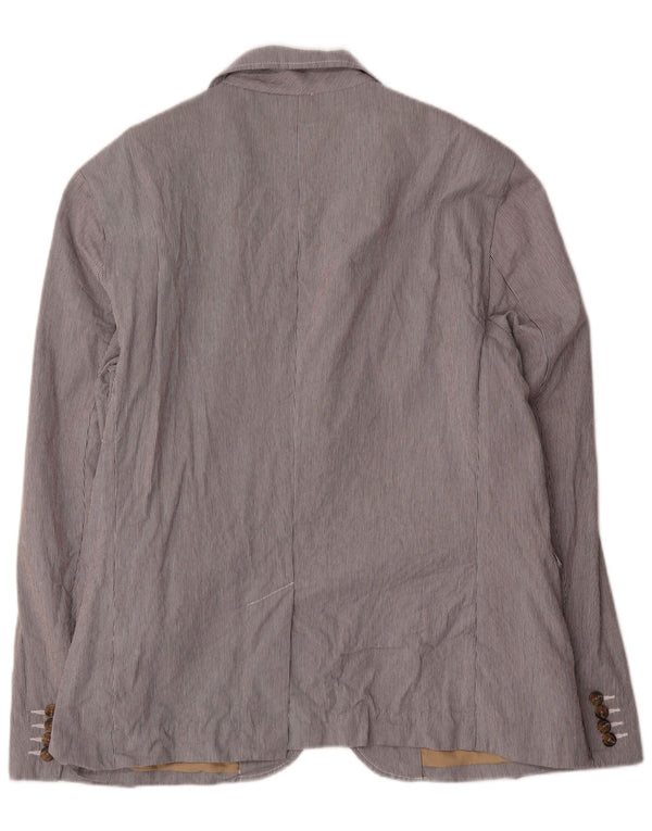 Męska marynarka zapinana na 2 guziki Tommy Hilfiger UK 42 XL Szara, bawełniana w prążki