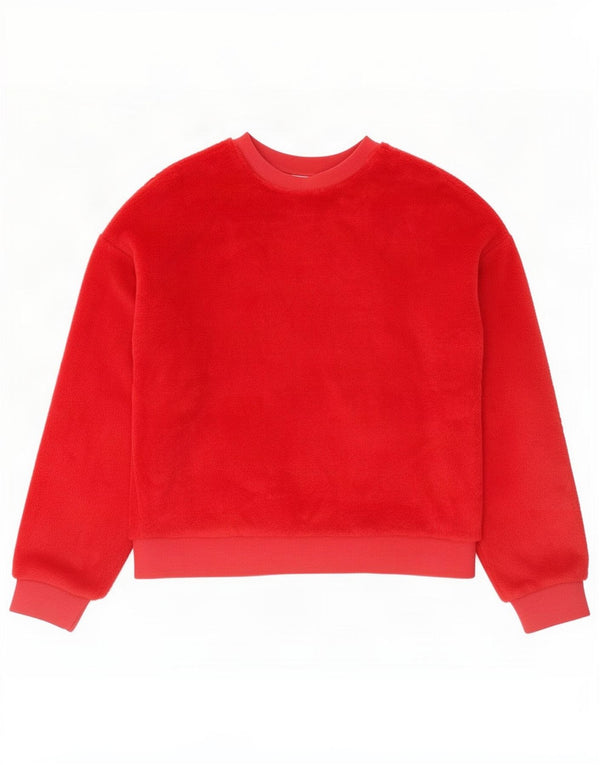 Marks & Spencer Damski sweter oversize polarowy UK 6 XS, czerwony, bawełniany