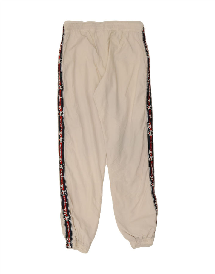 CHAMPION Mens Graphic Tracksuit Trousers Joggers Medium  White Colourblock Vintage Champion and Second-Hand Champion from Messina Hembry 
