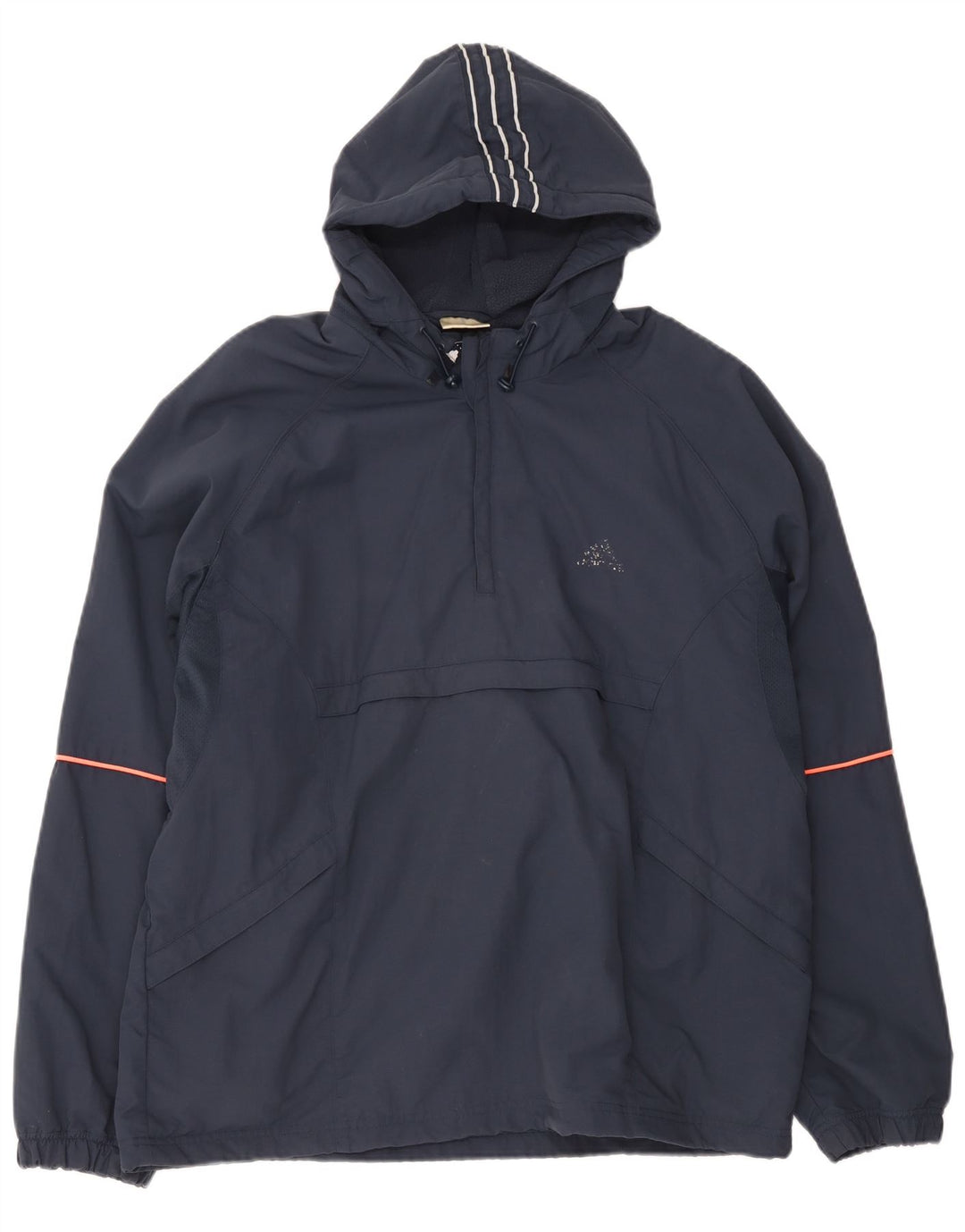 Męska kurtka Anorak z kapturem Adidas UK 42/44 Duży granatowy poliester