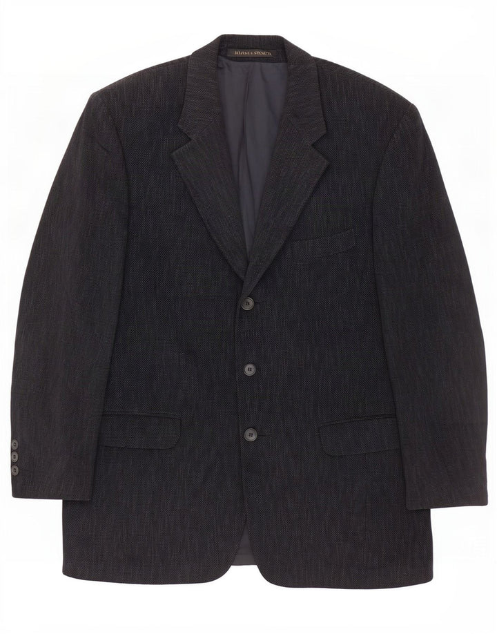 Marks & Spencer Męska marynarka St. Michael Blazer UK 42, duża, czarna, nakrapiana