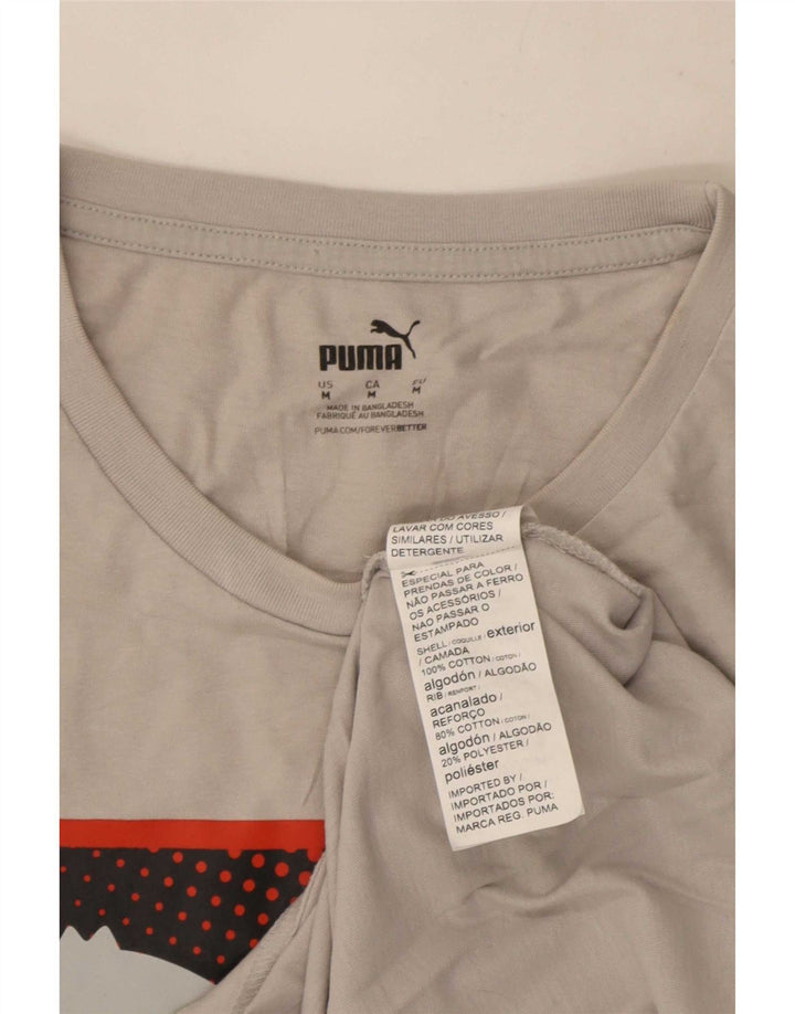 Męska koszulka z grafiką Puma, średnia szara bawełna