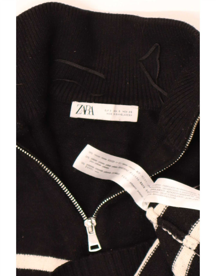 Damski sweter oversize z zamkiem błyskawicznym Zara UK 10 w małe czarne paski