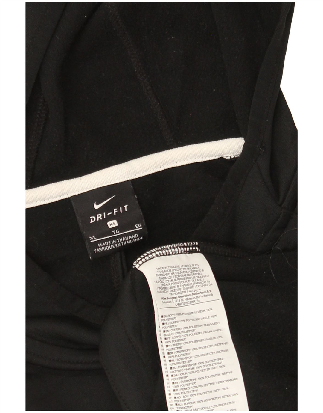 Męska koszulka z kapturem i kapturem Nike Dri Fit z długim rękawem XL, czarny, kolorowy poliester