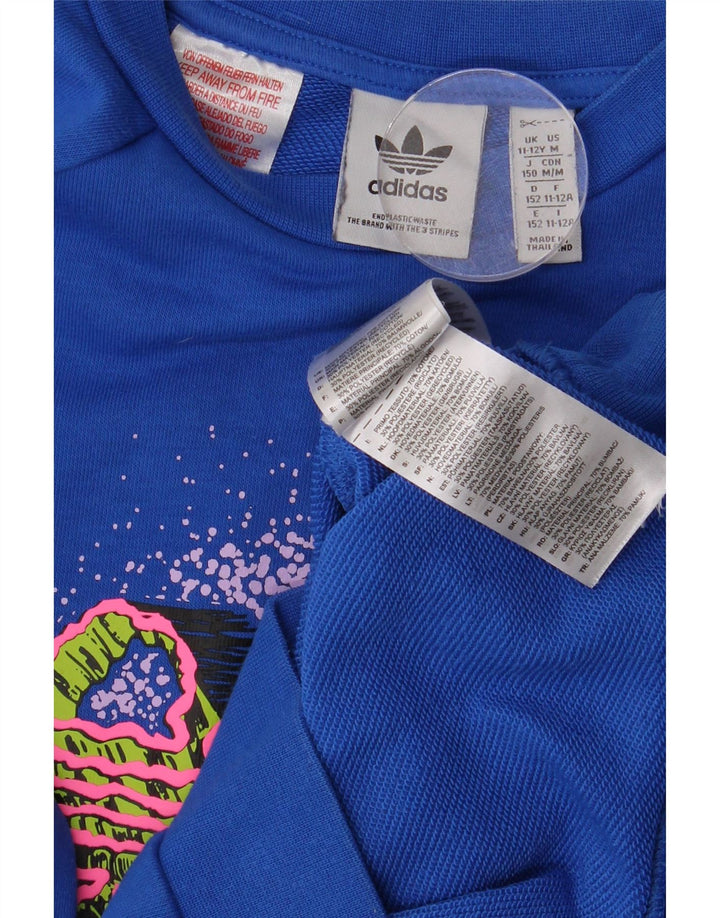 Bluza chłopięca Adidas Graphic Jumper 11-12 lat niebieska Crosta