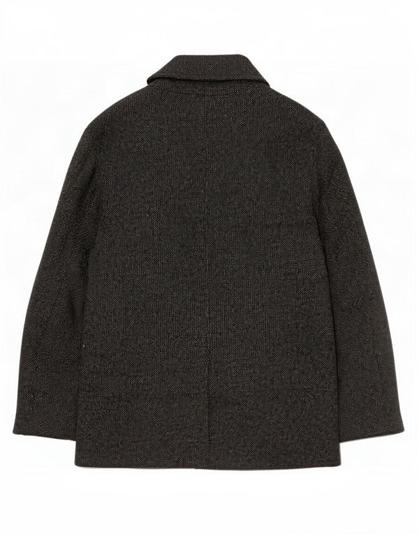 Zara Mens Pea Coat UK 40 Large Grey Cotton
