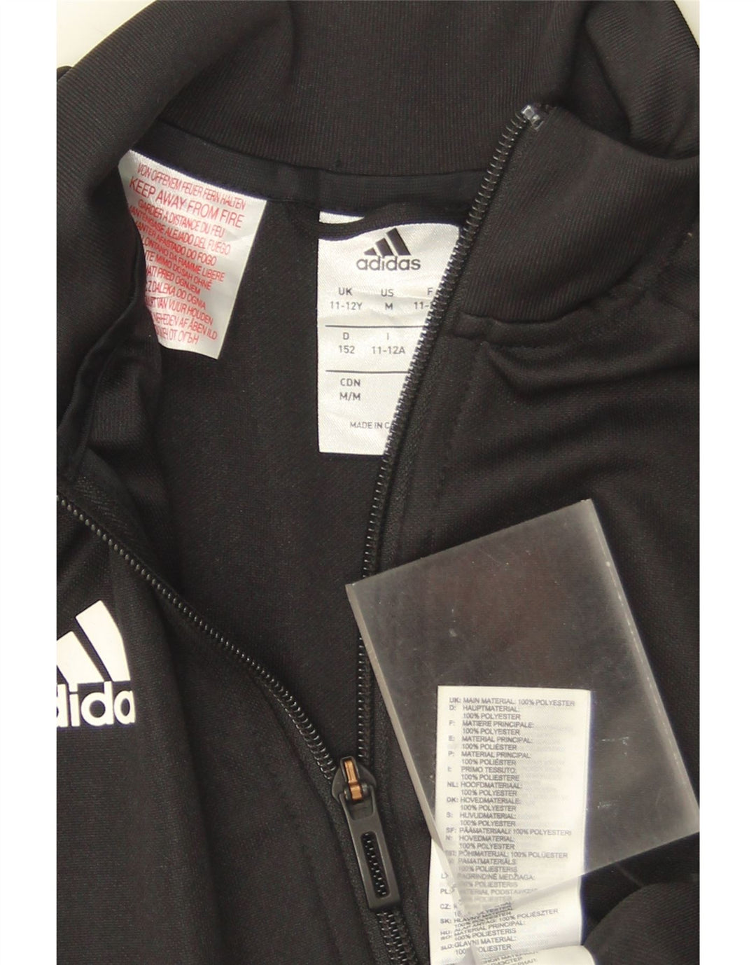 Kurtka dziewczęca Adidas Dresowa Top 11-12 Lat Czarny Poliester