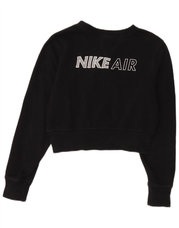 Damska bluza Nike Graphic Crop Jumper UK 12, średnia czarna bawełna