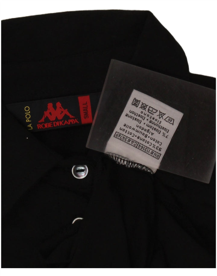 Damska koszulka polo KAPPA UK 8, mała, czarna, bawełniana