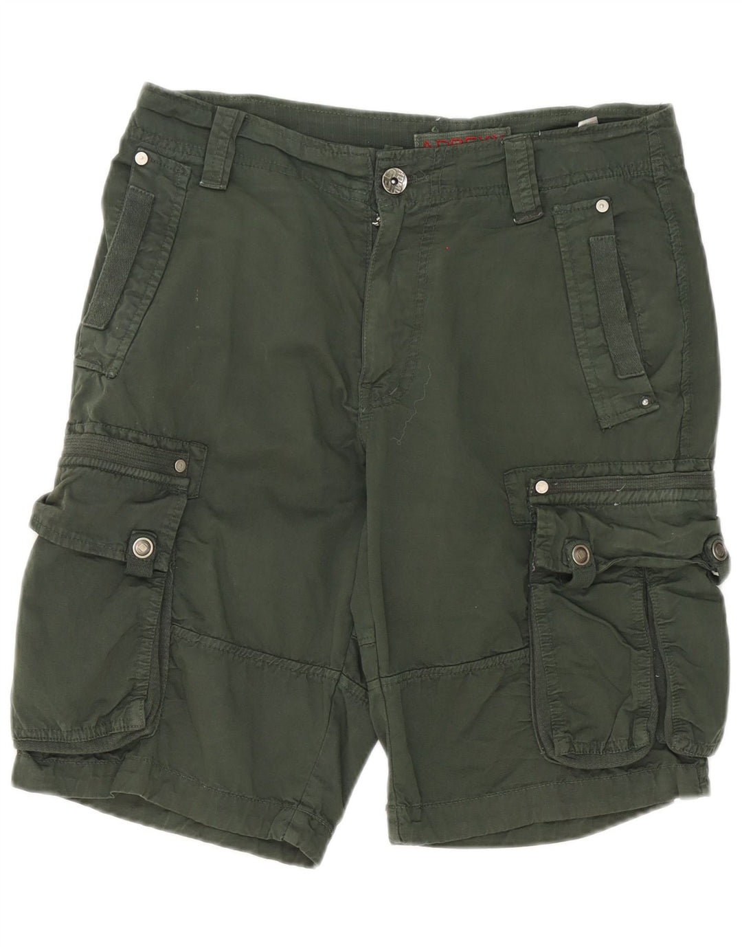 Męskie spodenki cargo w stylu vintage W34, duże, zielone, bawełniane