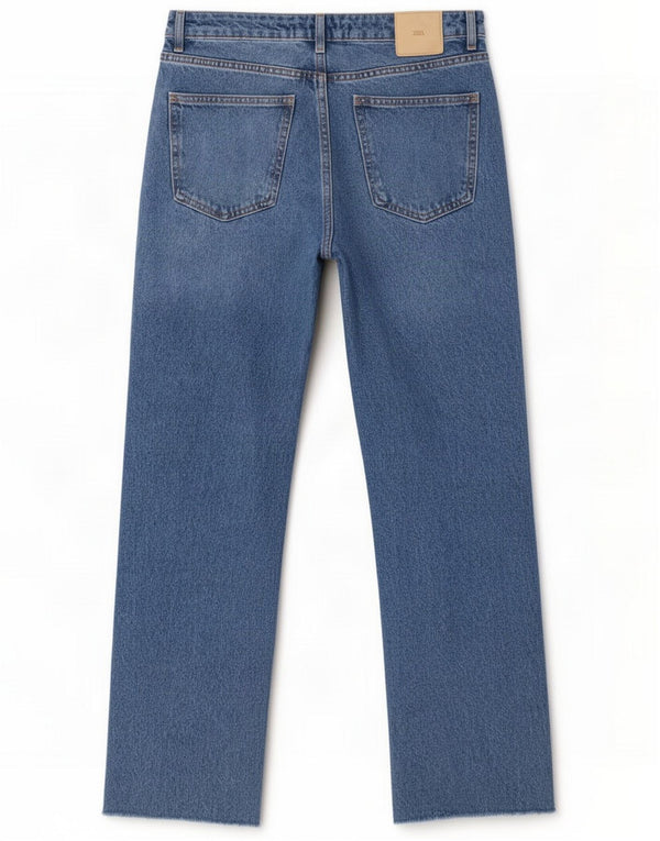 Proste dżinsy damskie Zara EU 36 XS W26 L29 Niebieskie bawełniane