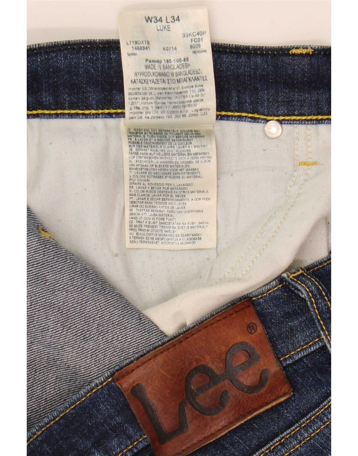 Lee Męskie Luke Slim Jeans W34 L30 Granatowa bawełna