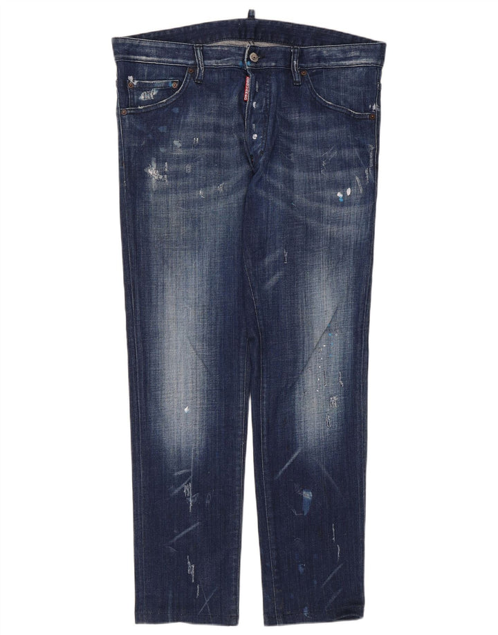 Dsquared2 Damskie jeansy slim w trudnej sytuacji IT 52 2XL W36 L29 Niebieskie bawełniane