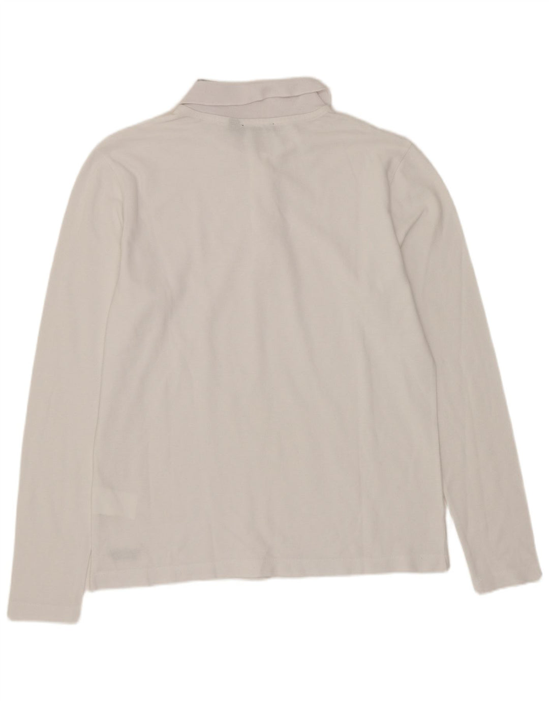 Męska koszulka polo Calvin Klein z długim rękawem, średnia biała bawełna