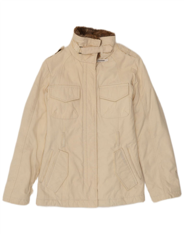 Damska kurtka wojskowa Woolrich UK 6 XS z beżowego nylonu