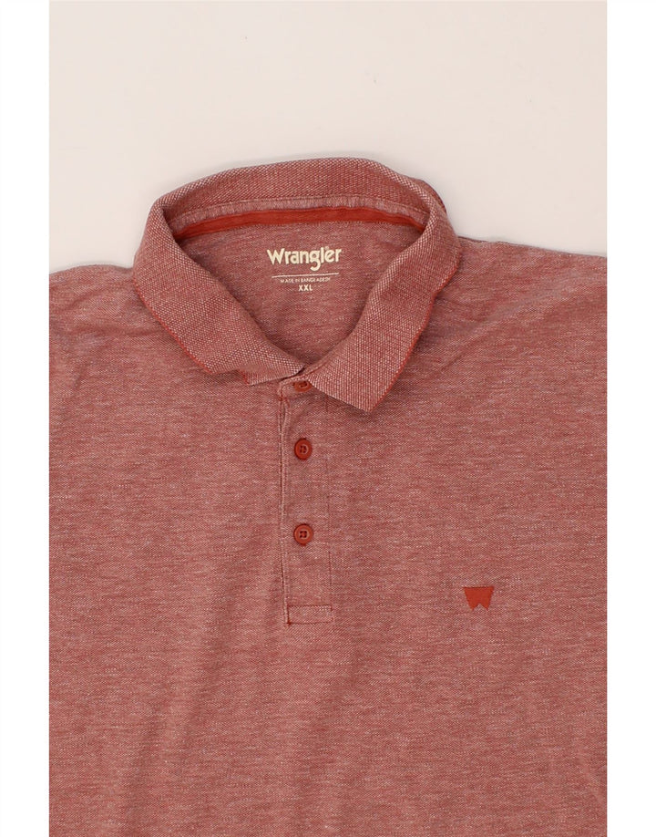 WRANGLER Mens Polo Shirt 2XL Maroon Flecked Cotton Vintage Wrangler and Second-Hand Wrangler from Messina Hembry 