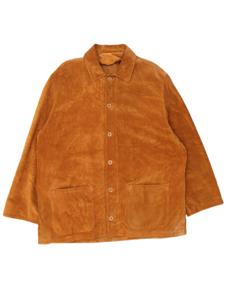 Vintage męska zamszowa kurtka UK 42 XL beżowa skóra