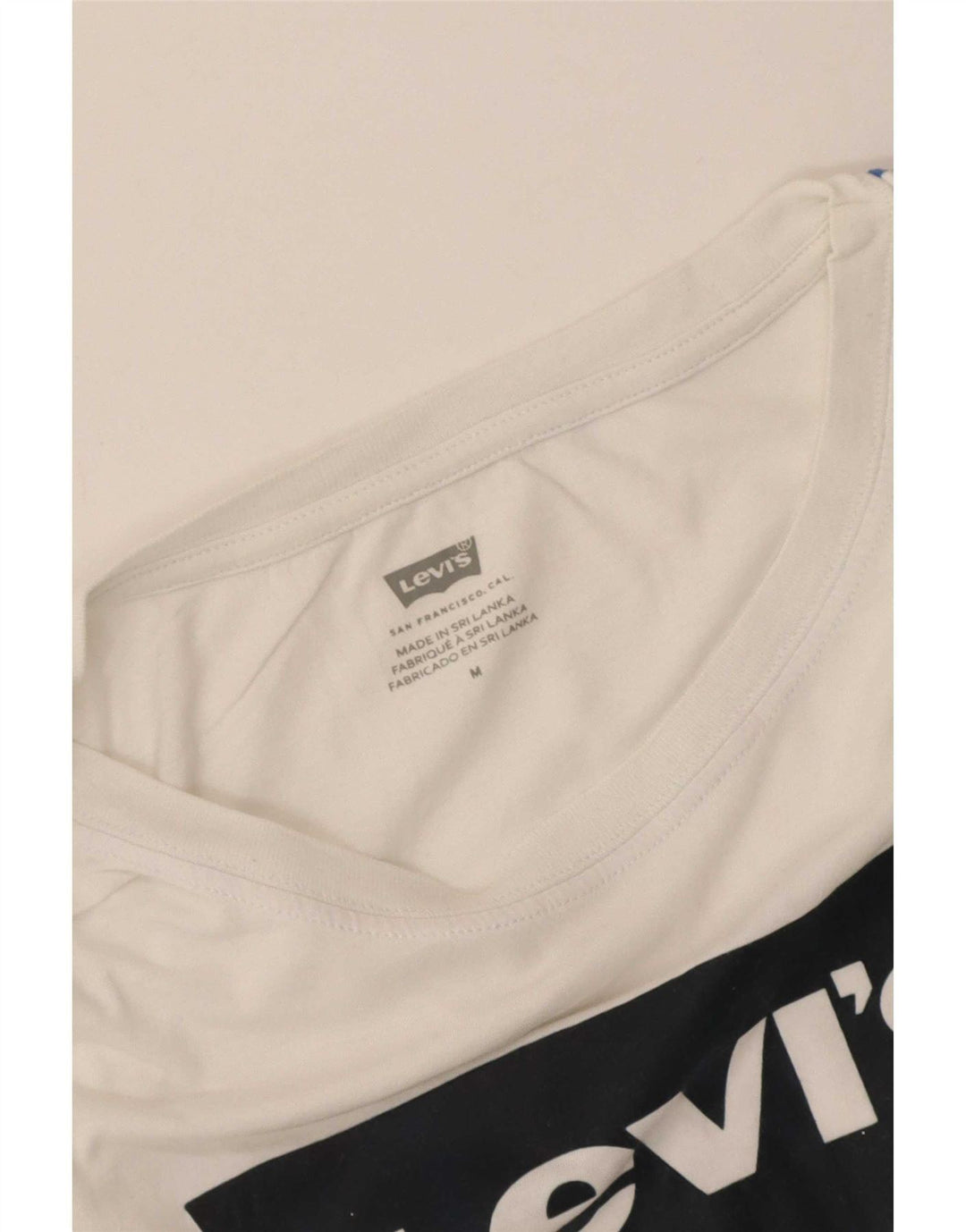 Damska koszulka Levi's Crop Oversize z grafiką Top UK 14 Średnia biel
